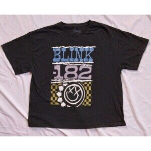 Blink 182 Band T-Shirt Black Grunge Mens Size 2XL